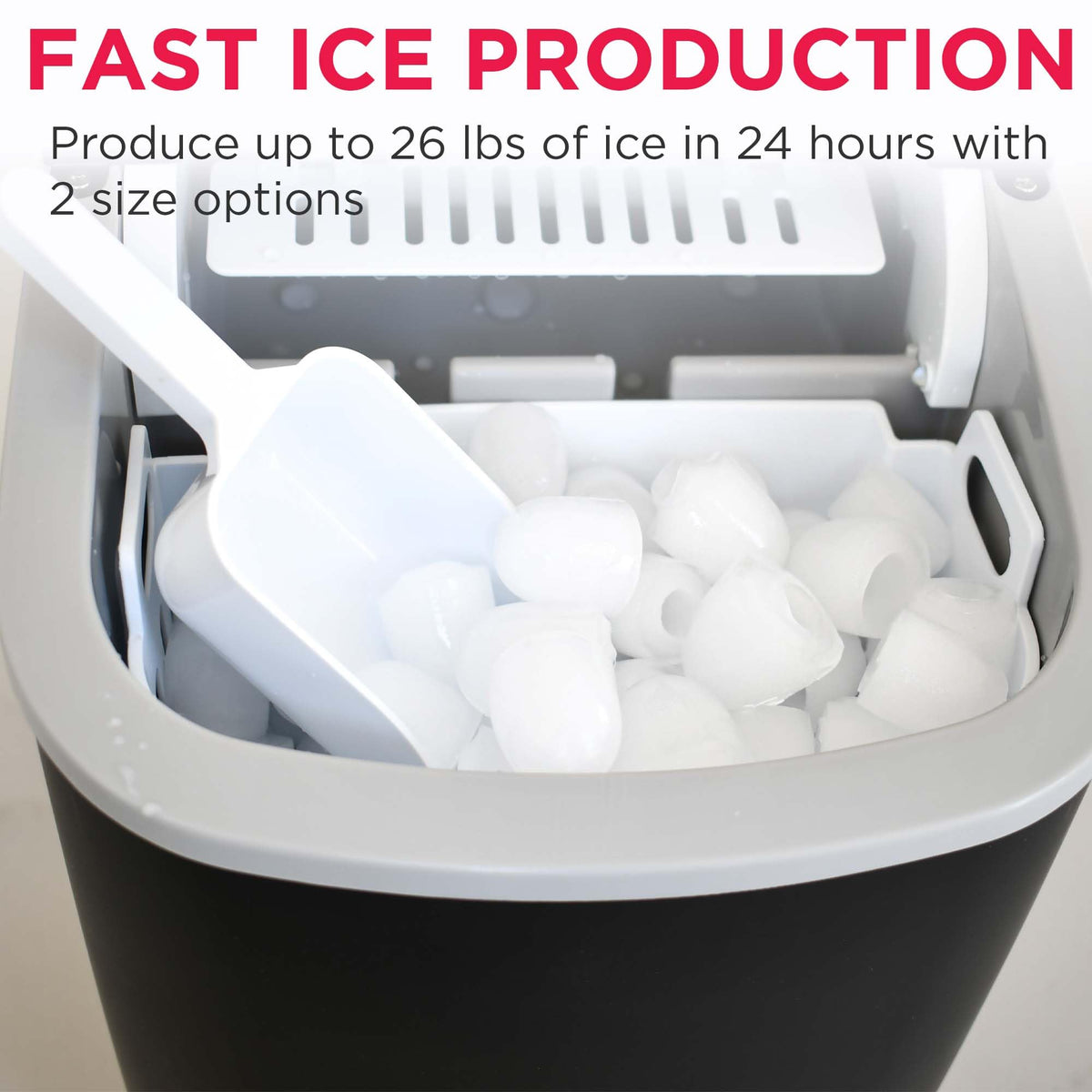 FRIGIDAIRE EFIC189-Silver Compact Ice Maker, 26 lb per Day, Silver Jansha Store