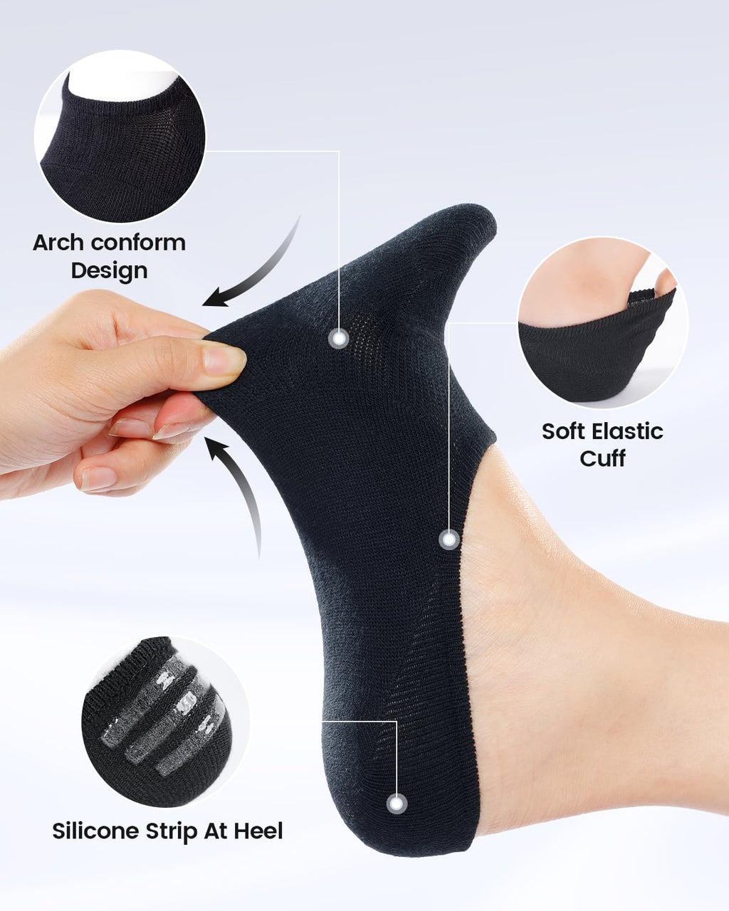 IDEGG Women & Men No Show Low Cut Anti‑Slip Casual Sports Running Socks Jansha Store