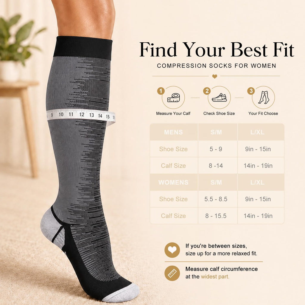 Laite Hebe 4 Pairs-Compression Socks for Women&Men Circulation-Best Support for Nurses,Running,Athletic Jansha Store