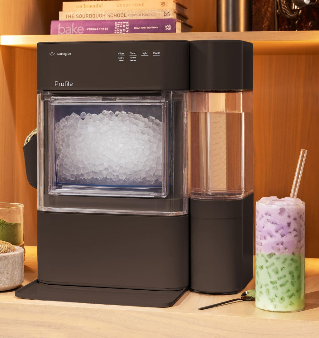 GE Profile Opal Ultra, Countertop Nugget Ice Maker, 1 Gal XL Side Tank, *Amazon Exclusive*, 38 lbs/Day, Pebble Pellet Crushed Ice Machine, WiFi Stainless Steel Jansha Store