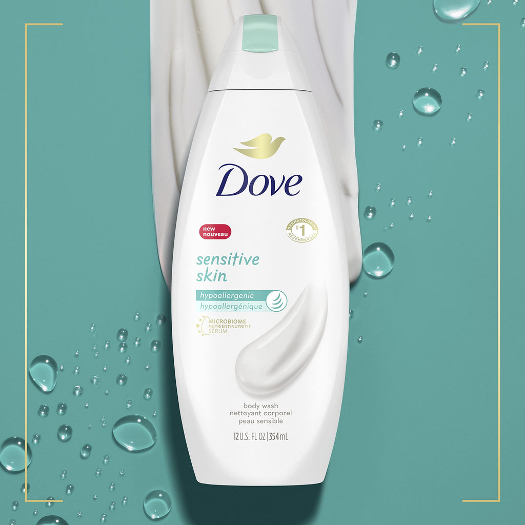 Dove Sensitive Skin Body Wash, 24hr Lotion-Soft Skin, 30.6 oz Jansha Store