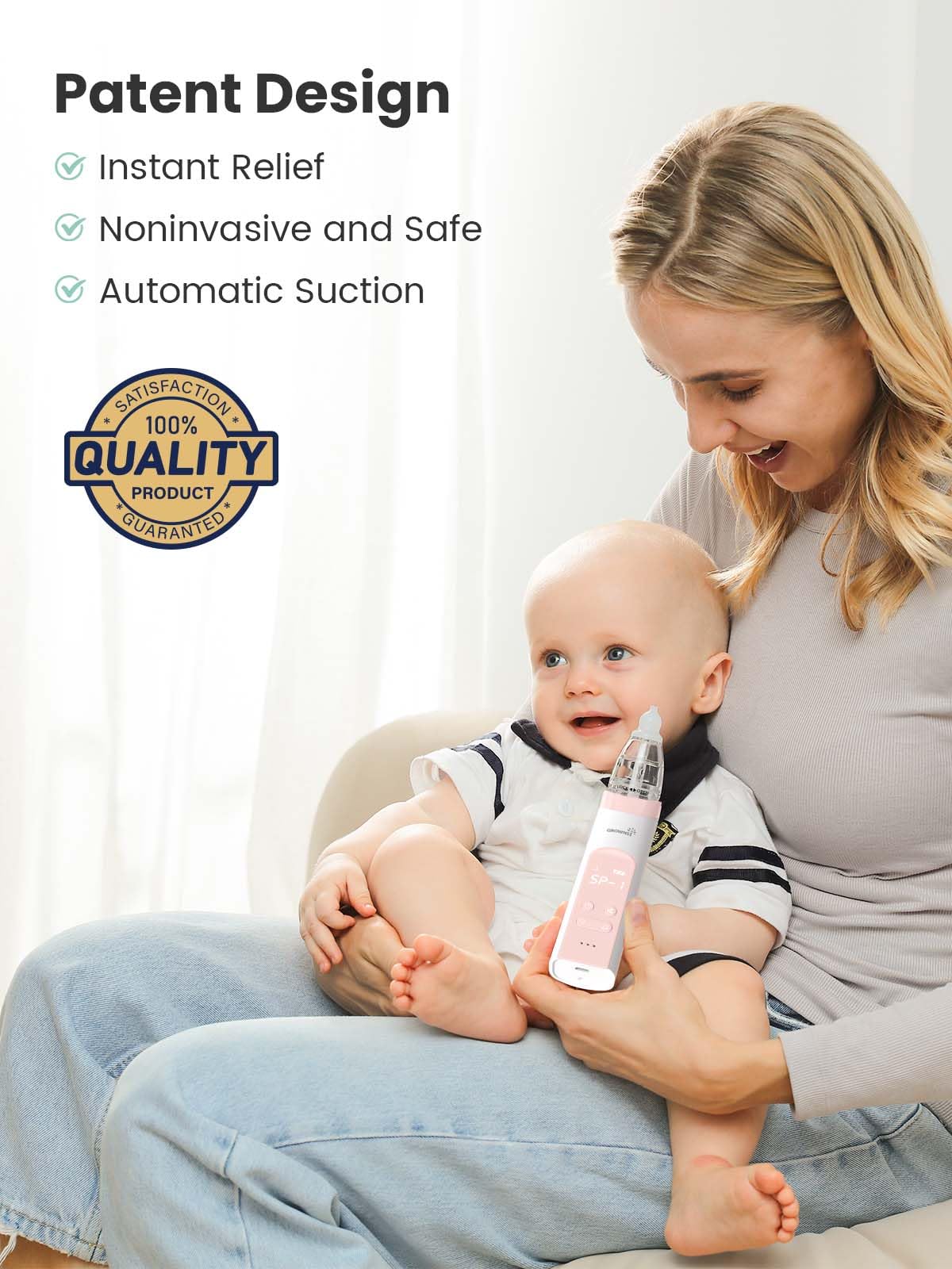 GROWNSY Baby Nasal Aspirator, Electric Nose Sucker, Powerful Suction,Grey Jansha Store