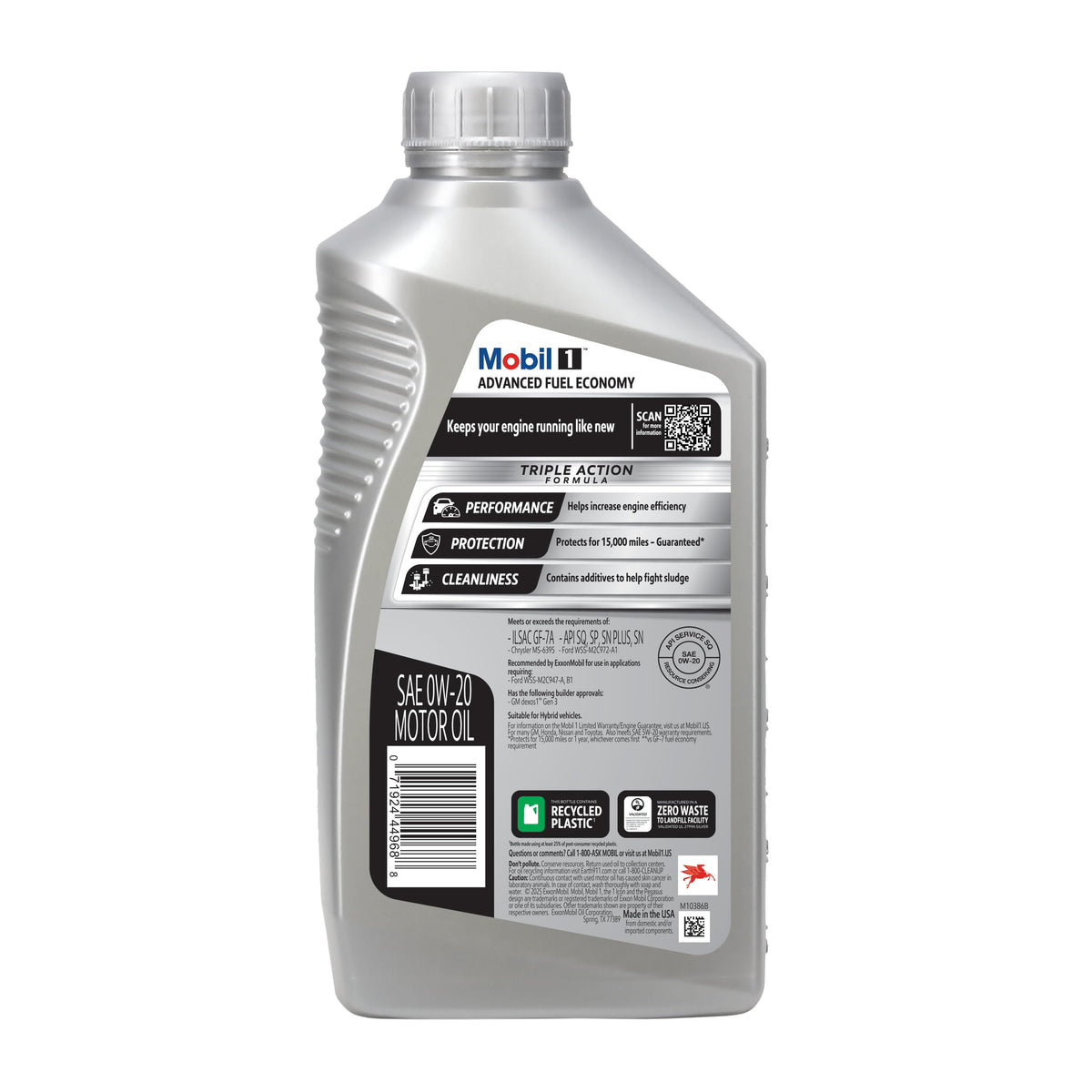 Mobil 1 Advanced Fuel Economy Full Synthetic Motor Oil 0W-20, 5 Quart Jansha Store