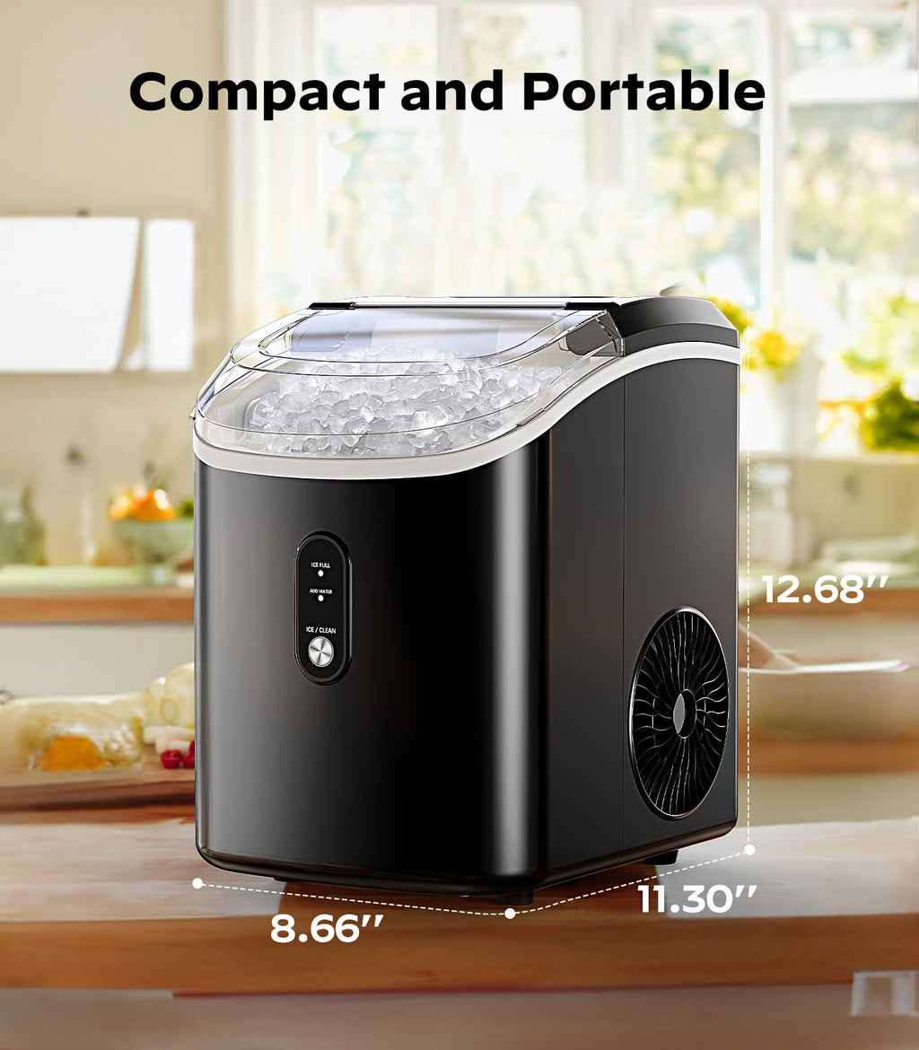 Silonn Ice Maker Countertop, 9 Cubes Ready in 6 Mins, 26lbs in 24Hrs, Self-Cleaning Ice Machine with Ice Scoop and Basket, 2 Sizes of Bullet Ice for Home Kitchen Office Bar Party Jansha Store
