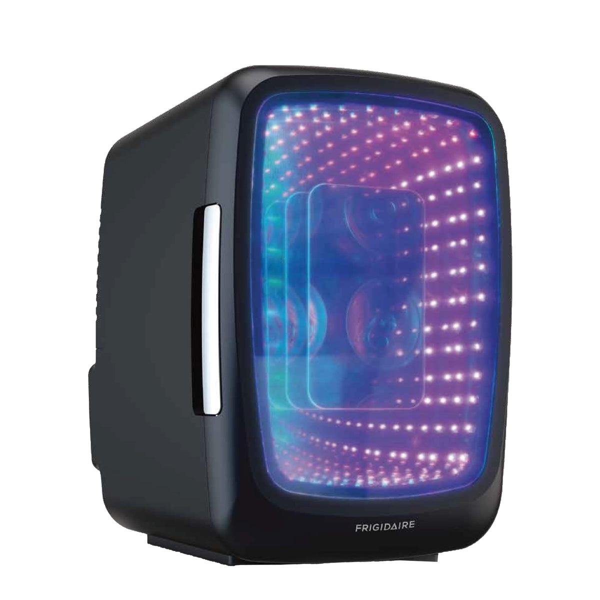 Frigidaire Gaming Light Up Mini Beverage Refrigerator, 6 can, 4 liters, Cooler with large see through door and LED lights Perfect for Gaming Experience, Home, Office, or Cars.12V Charger (Blue) Jansha Store