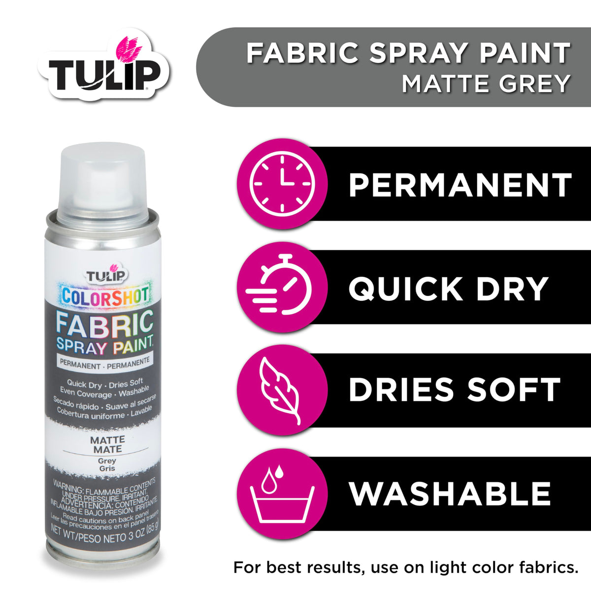 TULIP ColorShot Fabric Spray Paint, Black, 3 oz Jansha Store