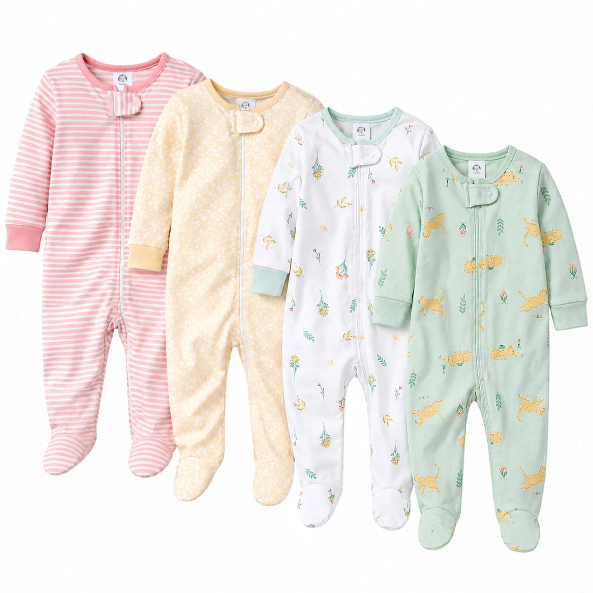 Gerber Baby Girls 4-Pack Sleep 'N Play Footie Jansha Store