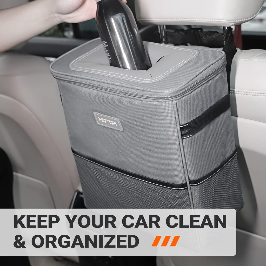 HOTOR Car Trash Can, Leakproof Car Organizer, 2-Gallon, Black Jansha Store
