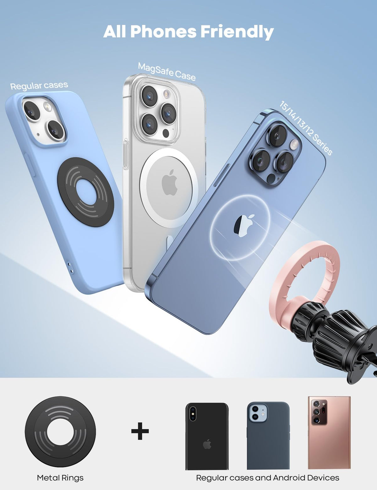 Lamicall for MagSafe Car Mount Vent 20 Super Magnets Accessories for iPhone Jansha Store