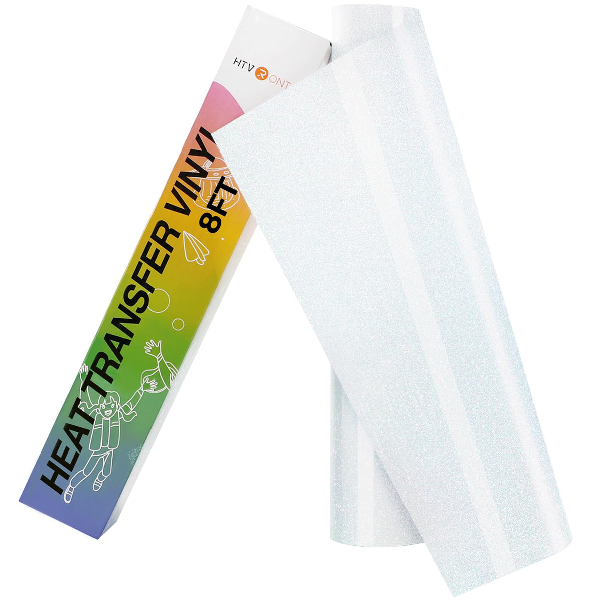 HTVRONT HTV Roll Heat Transfer Vinyl - 12" x 8ft White HTV Vinyl for Shirts Jansha Store