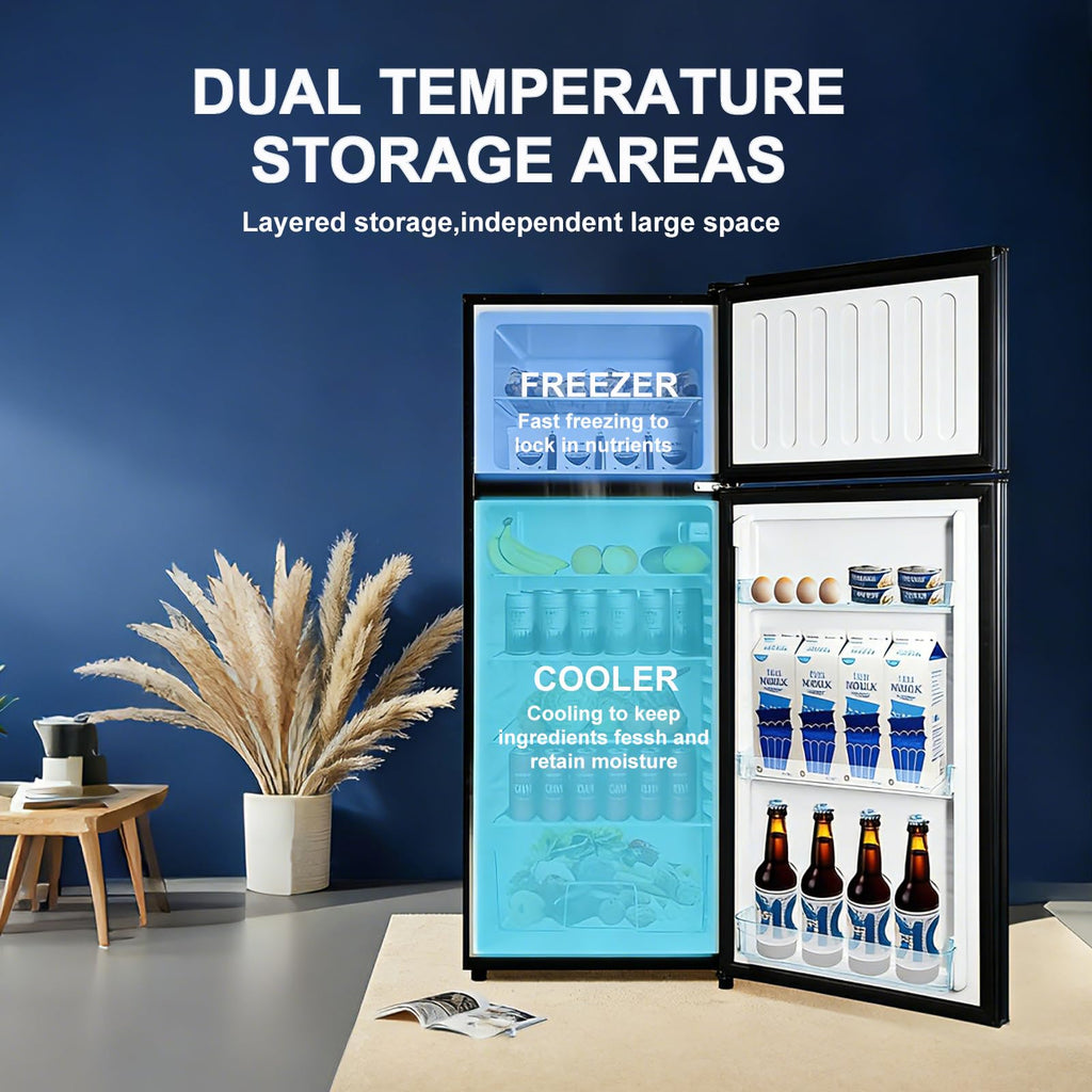 Cucina Magica Mini Fridge with Freezer, 3.8 Cu.Ft Small Fridge, Dorm Fridge Jansha Store