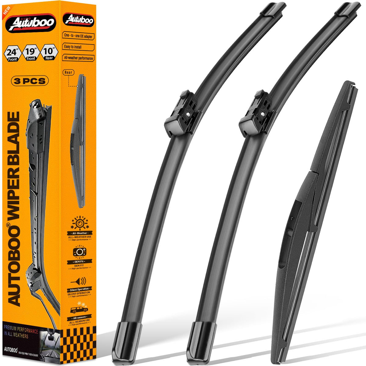 AUTOBOO Windshield Wiper Blade Replacement for Toyota RAV4 Mazda 5 Jansha Store