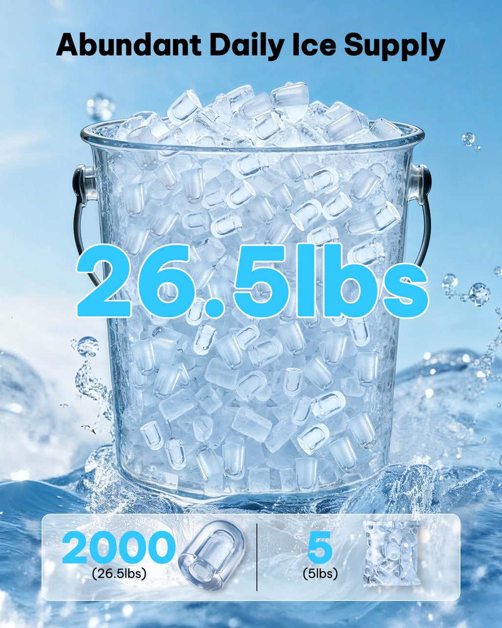 Silonn Ice Maker Countertop, 8 Bullet Ice Cubes in 6 Mins, 26.5 Lbs per Day, 2 Size Options, Self-Cleaning & Portable for Kitchen, Office, Party, RV Camping Jansha Store
