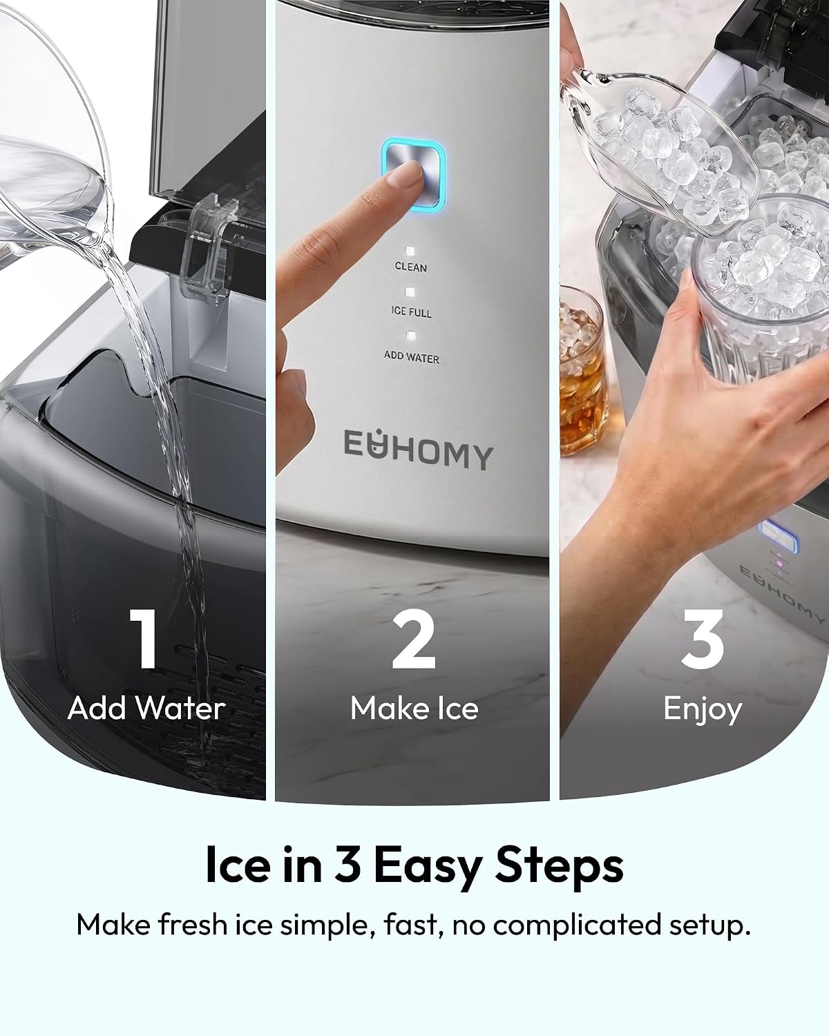 Euhomy Countertop Nugget Ice Maker, 35lbs Daily Sonic Crushed Ice Machine Jansha Store