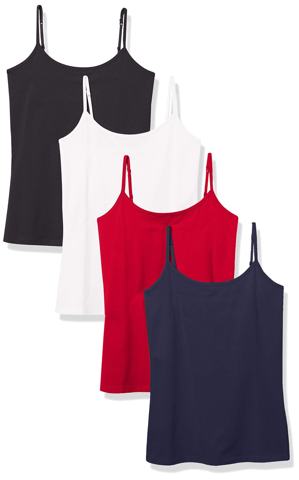 Amazon Essentials Women's Slim-Fit Camisole for Layering and Everyday Wear, Pack of 4 Jansha Store