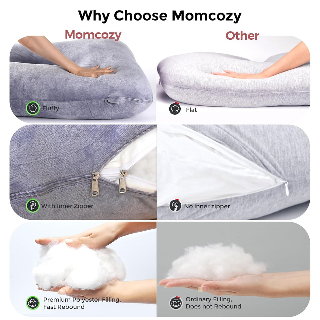 Momcozy Pregnancy Pillow for Sleeping - U Shaped Full Body Maternity Pillow Jansha Store