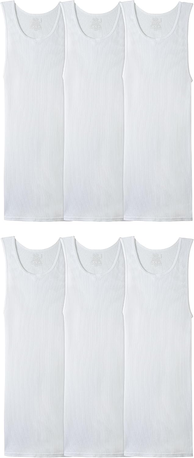 Fruit of the Loom Men's Sleeveless Tag Free Moisture Wicking Tank A-Shirt Jansha Store