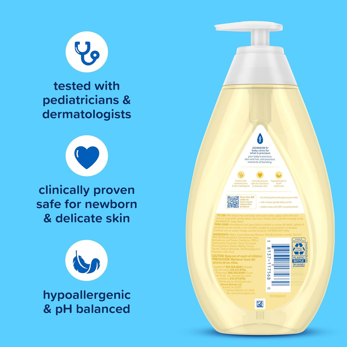 Johnson's Baby Head-to-Toe Wash & Shampoo, Tear Free, 27.1 fl. oz Jansha Store