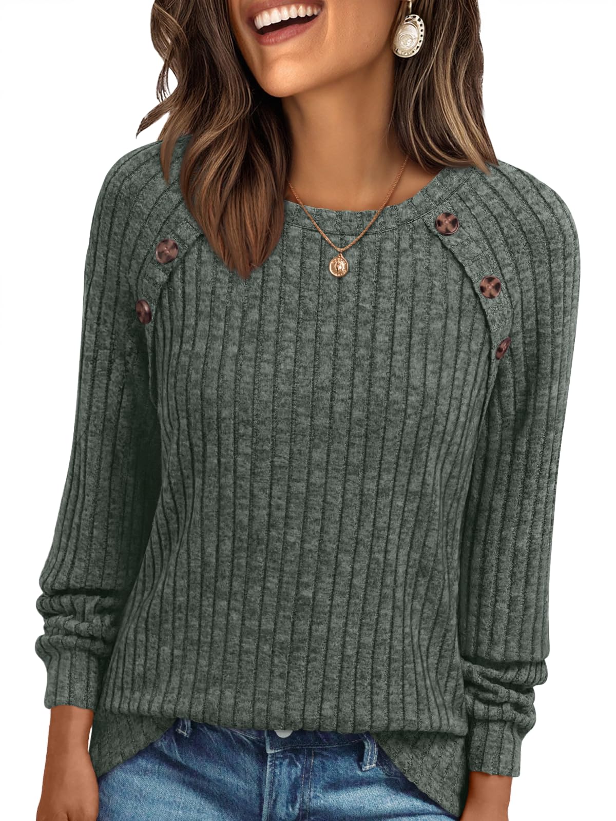 AUTOMET Womens Long Sleeve Shirts Fall Sweaters Business Casual Tops Blouse Jansha Store