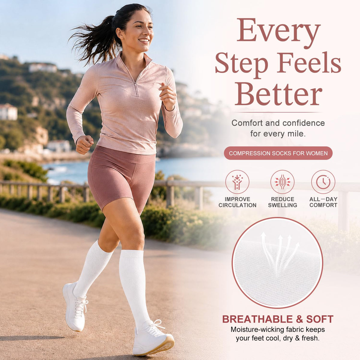 Laite Hebe 4 Pairs-Compression Socks for Women&Men Circulation-Best Support for Nurses,Running,Athletic Jansha Store