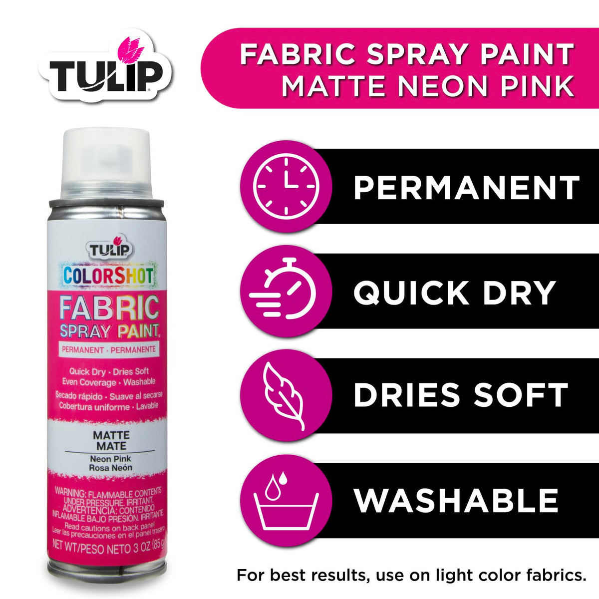 TULIP ColorShot Fabric Spray Paint, Black, 3 oz Jansha Store