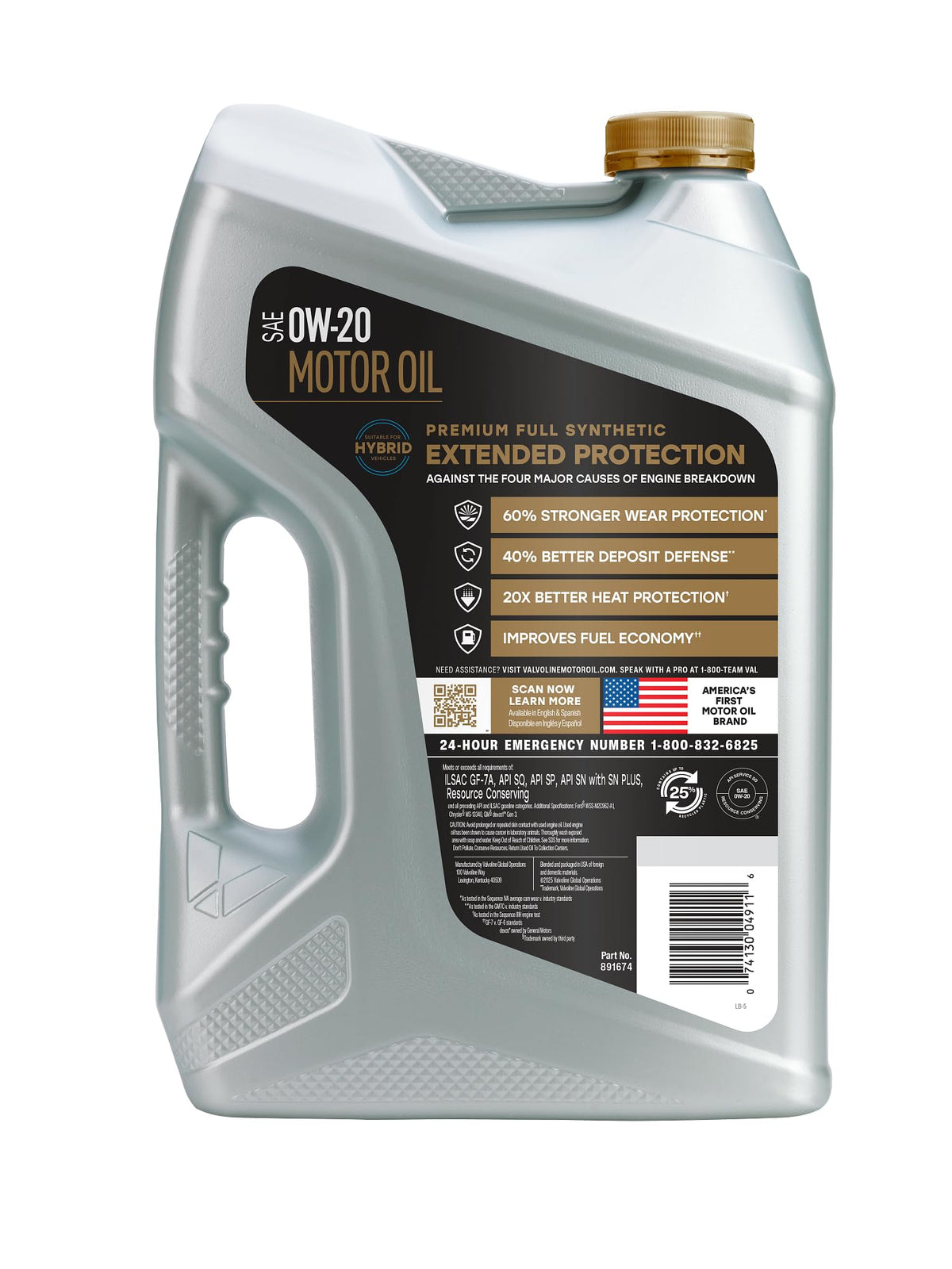 Valvoline Advanced Full Synthetic SAE 0W-20 Motor Oil 5 QT Jansha Store