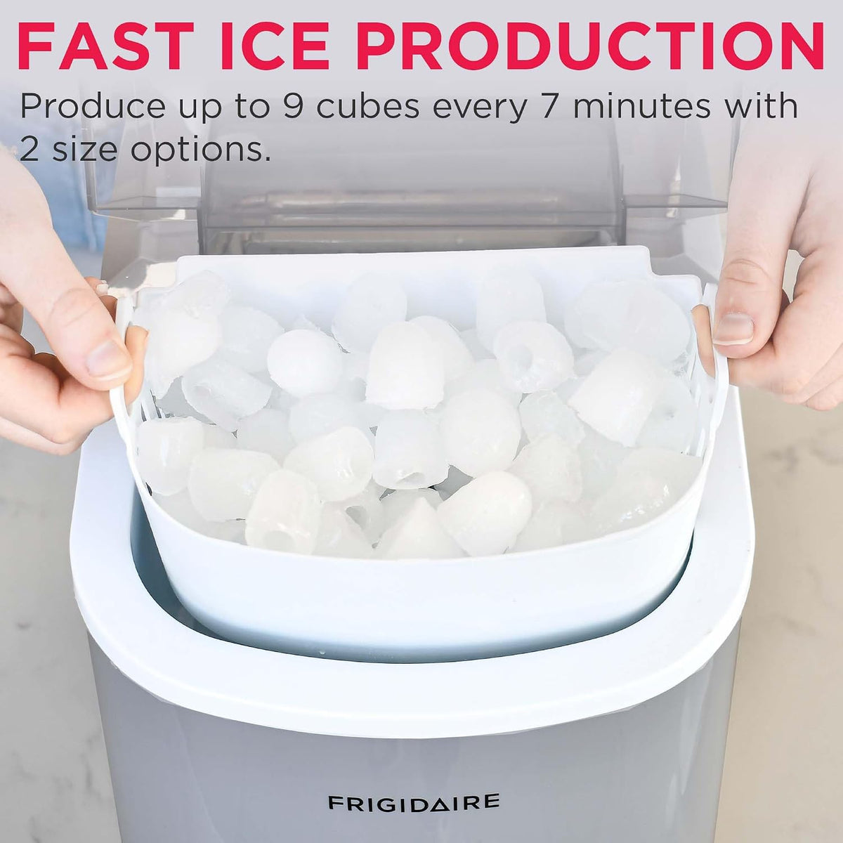 FRIGIDAIRE EFIC189-Silver Compact Ice Maker, 26 lb per Day, Silver Jansha Store