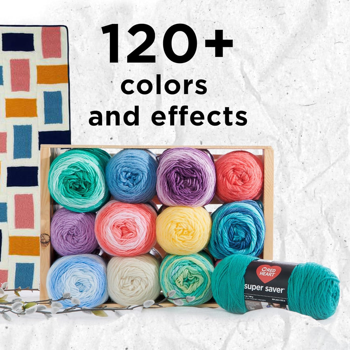 Red Heart Super Saver Yarn for Crocheting & Knitting, Medium Thyme, 3-Pack Jansha Store