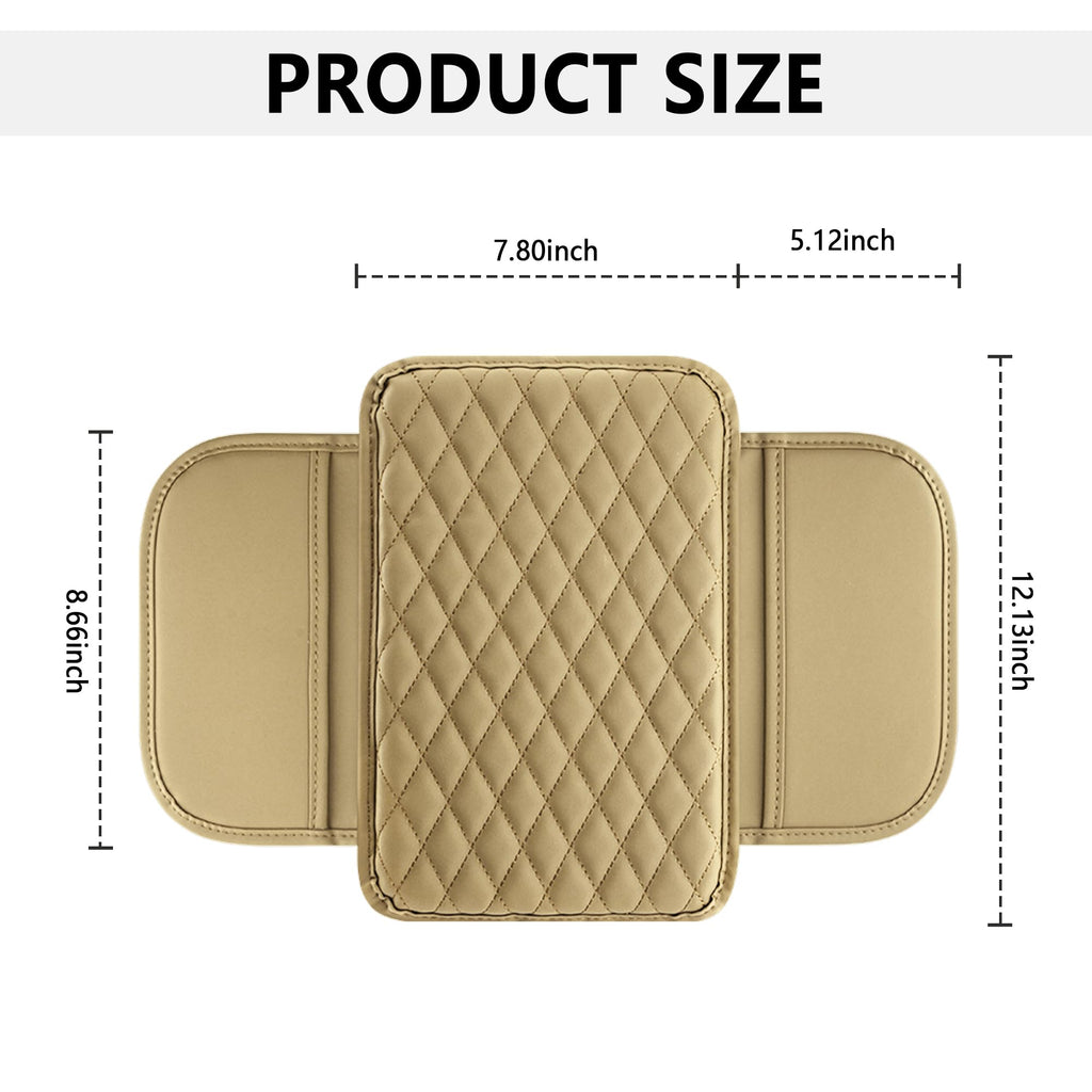 Stacool Upgraded Car Center Console Cover,Microfiber Leather Car Armrest Cover Cushion with 2 Storage Bags,Universal Car Armrest Storage Box (Brown) Jansha Store