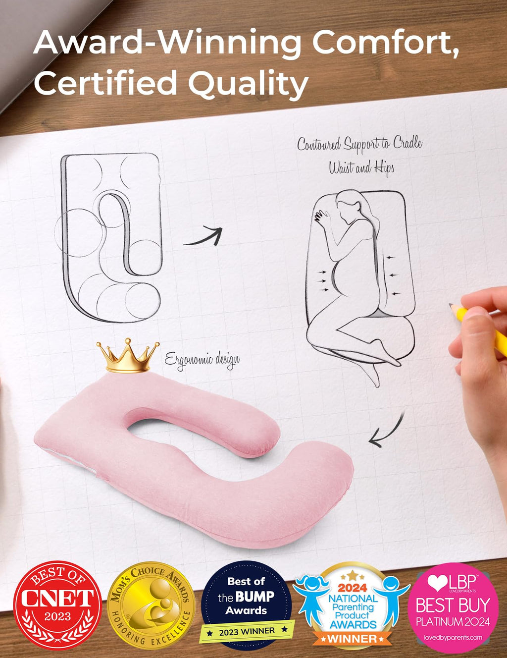 Momcozy Pregnancy Pillow for Sleeping - U Shaped Full Body Maternity Pillow Jansha Store