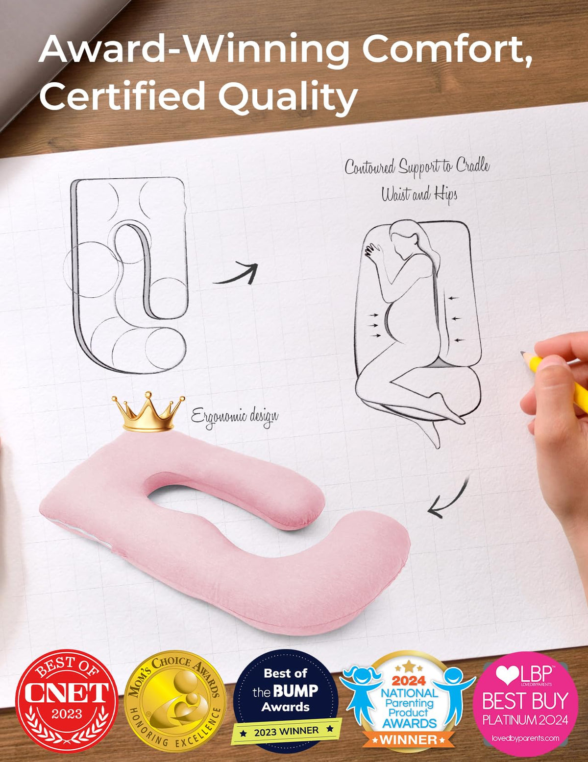 Momcozy Pregnancy Pillow for Sleeping - U Shaped Full Body Maternity Pillow Jansha Store