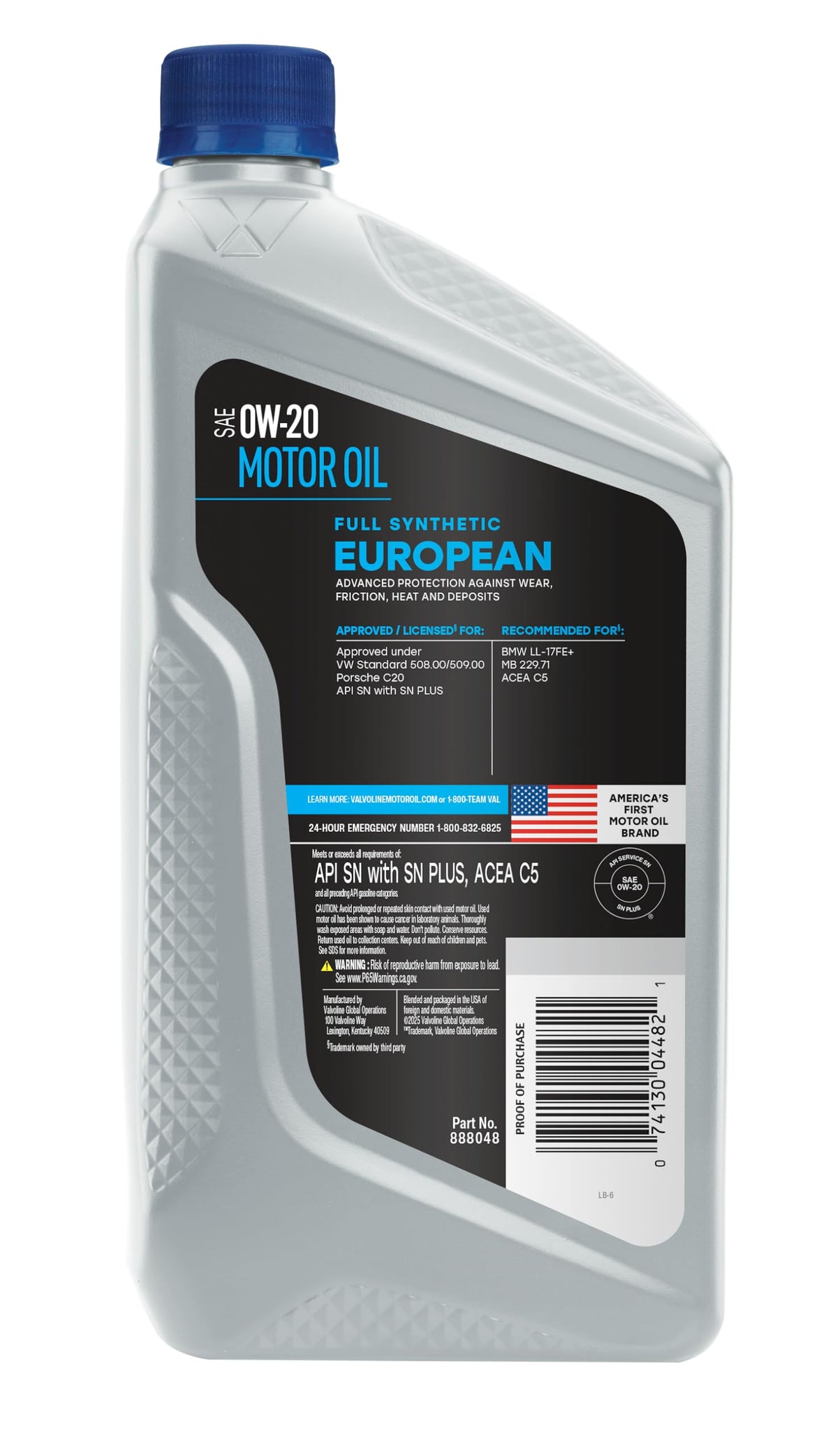 Valvoline Advanced Full Synthetic SAE 0W-20 Motor Oil 5 QT Jansha Store