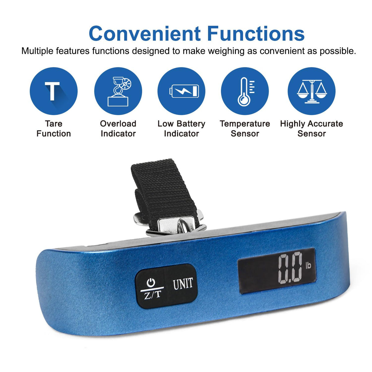 travel inspira Digital Luggage Scale – Portable Hanging Suitcase Weight Scale for Travel, 110 lb Capacity, Backlit LCD Display, Prevents Airport Overweight Fees, Battery Included Jansha Store