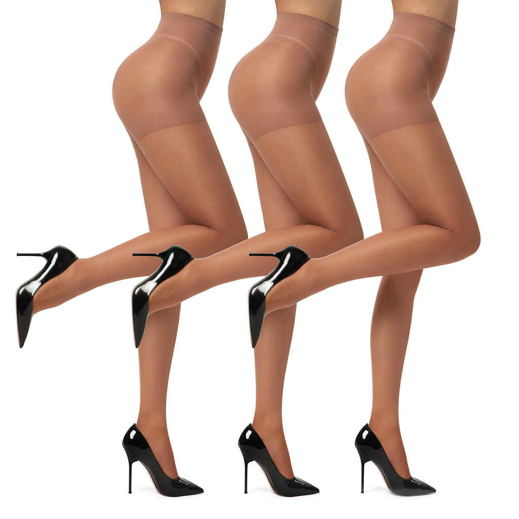 EVERSWE 3 Pairs Women's Sheer Pantyhose 20D, High Waist Control Top Pantyhose Hosiery Jansha Store