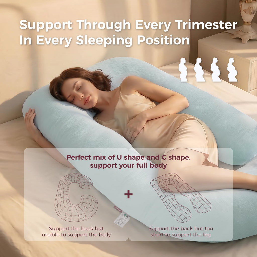 Momcozy Pregnancy Pillow for Sleeping - U Shaped Full Body Maternity Pillow Jansha Store