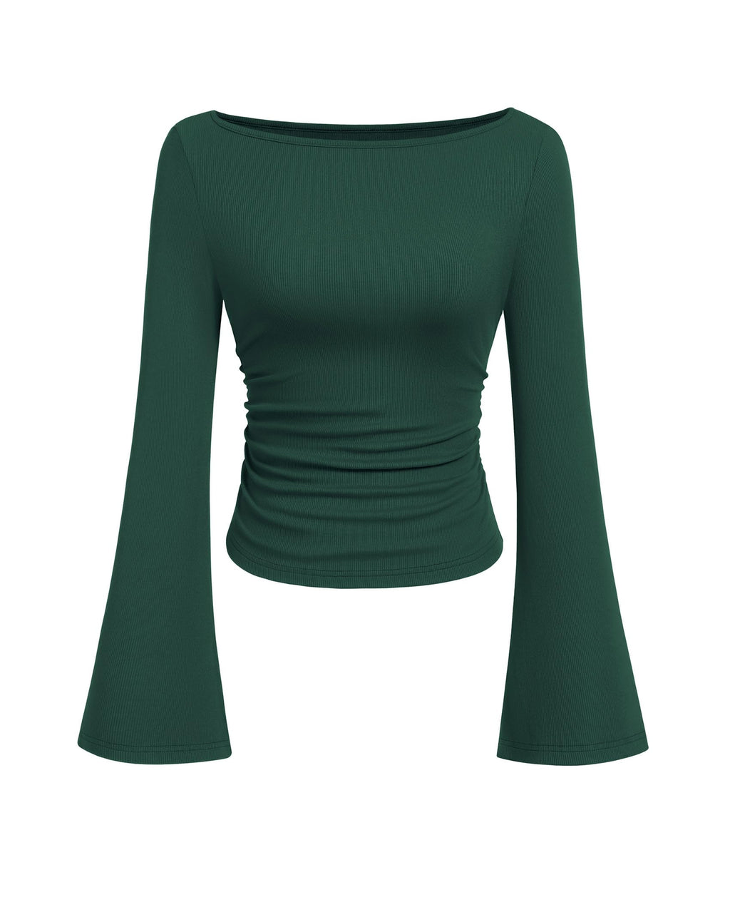 PRETTYGARDEN Womens Bell Long Sleeve Ribbed Knit Tops Jansha Store