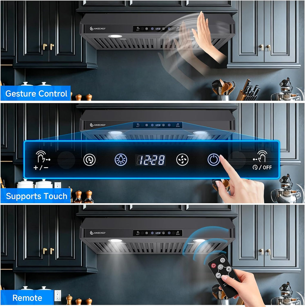 AMZCHEF 30" Stainless Steel Under Cabinet Range Hood, 1050 CFM Dual-Fan Jansha Store