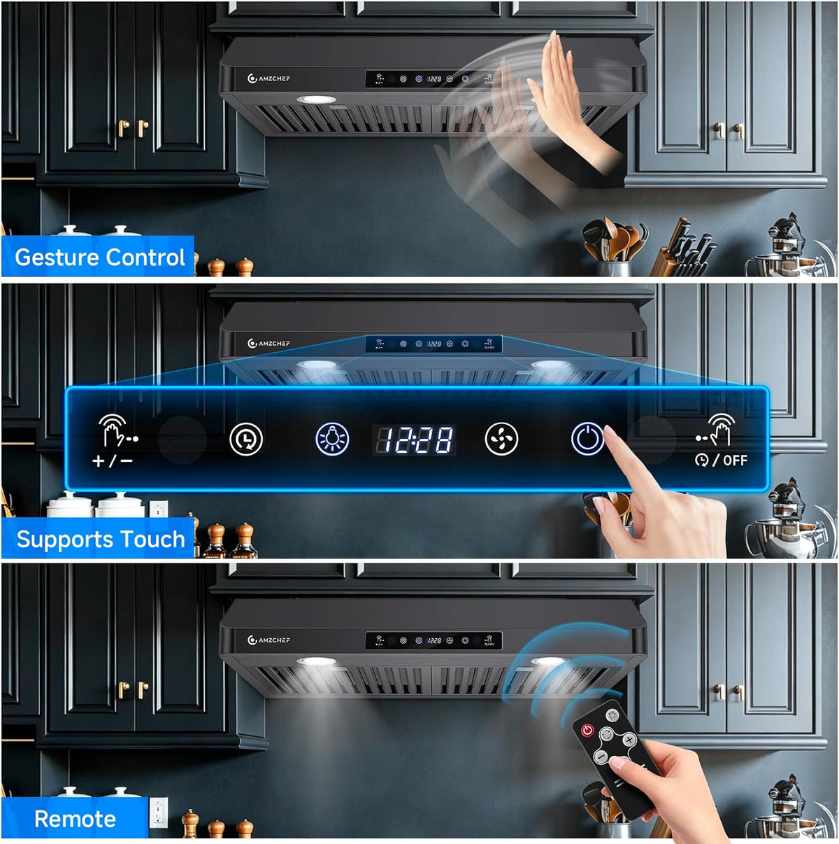 AMZCHEF 30" Stainless Steel Under Cabinet Range Hood, 1050 CFM Dual-Fan Jansha Store