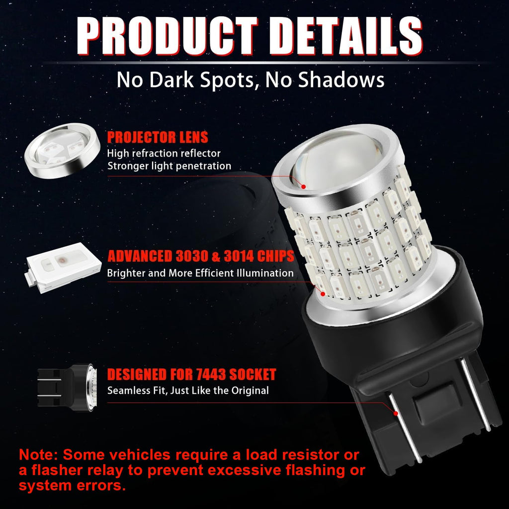 iBrightstar 3157 LED Bulb White, 4157 3156 LED Reverse Light Bulbs Super Bright for Tail Brake Lights Backup Lights Turn Signal Lights, 2 Pack Jansha Store