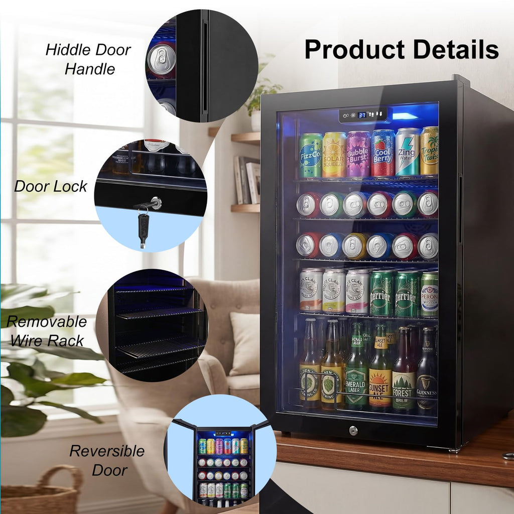 24 Inch Upgraded Dual Zone Wine and Beverage Refrigerator Cooler Jansha Store