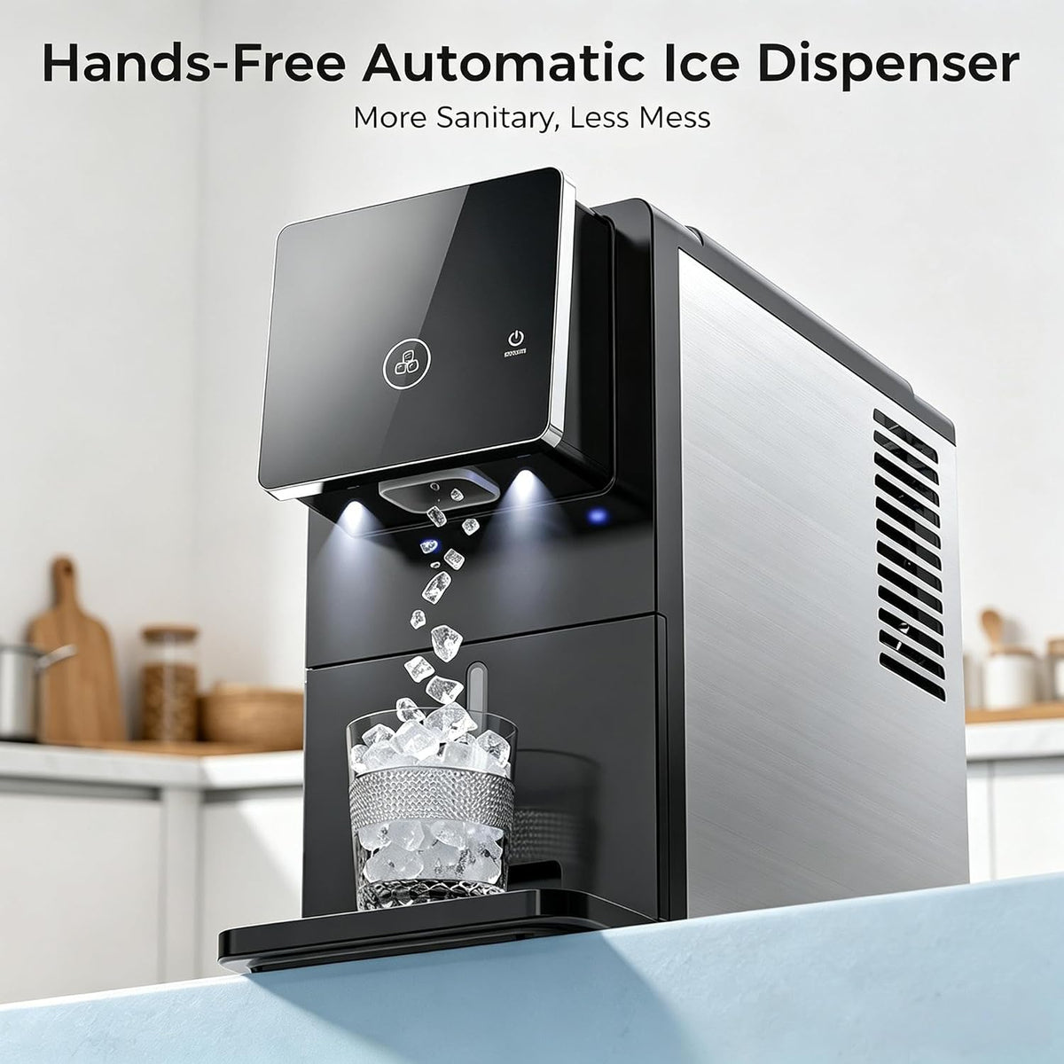 COWSAR Nugget Countertop Ice Maker, Automatic Ice Dispenser, 33 lbs/Day Chewable Pellet Ice Machine with Self-Cleaning & Measured Dispensing, Portable Ice Maker for Home, Kitchen, Office Jansha Store