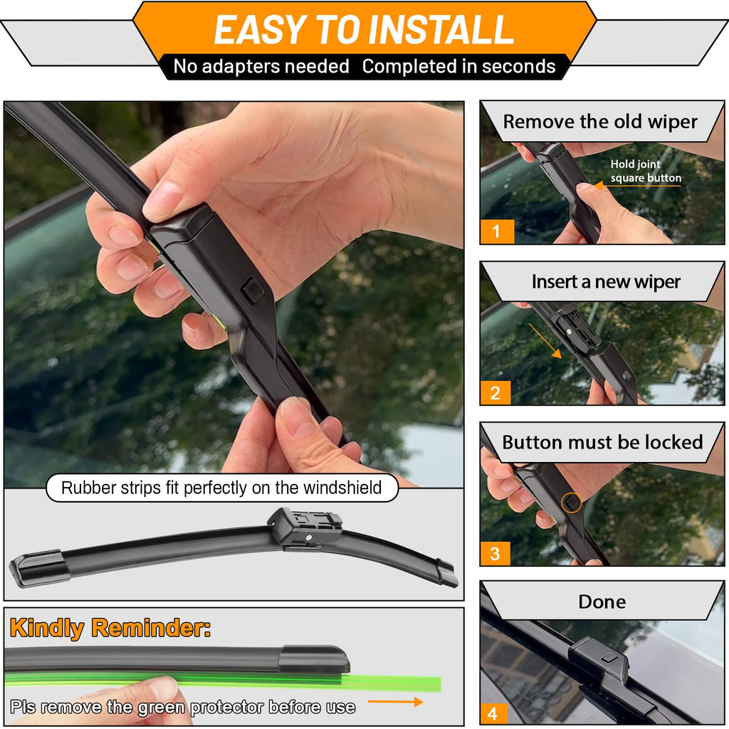 AUTOBOO Windshield Wiper Blade Replacement for Toyota RAV4 Mazda 5 Jansha Store