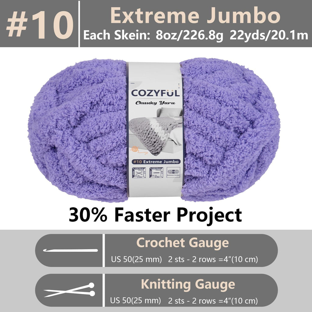 Cozyful Chunky Yarn for Hand Knitting - #10 Chunky Chenille Yarn, Jumbo Big Thick Chunky Yarns for Crocheting, Super Bulky Chunky Knit Blanket Yarns, 8 Skein (22 yds 8 oz Each Skein), Soft Sage Green Jansha Store
