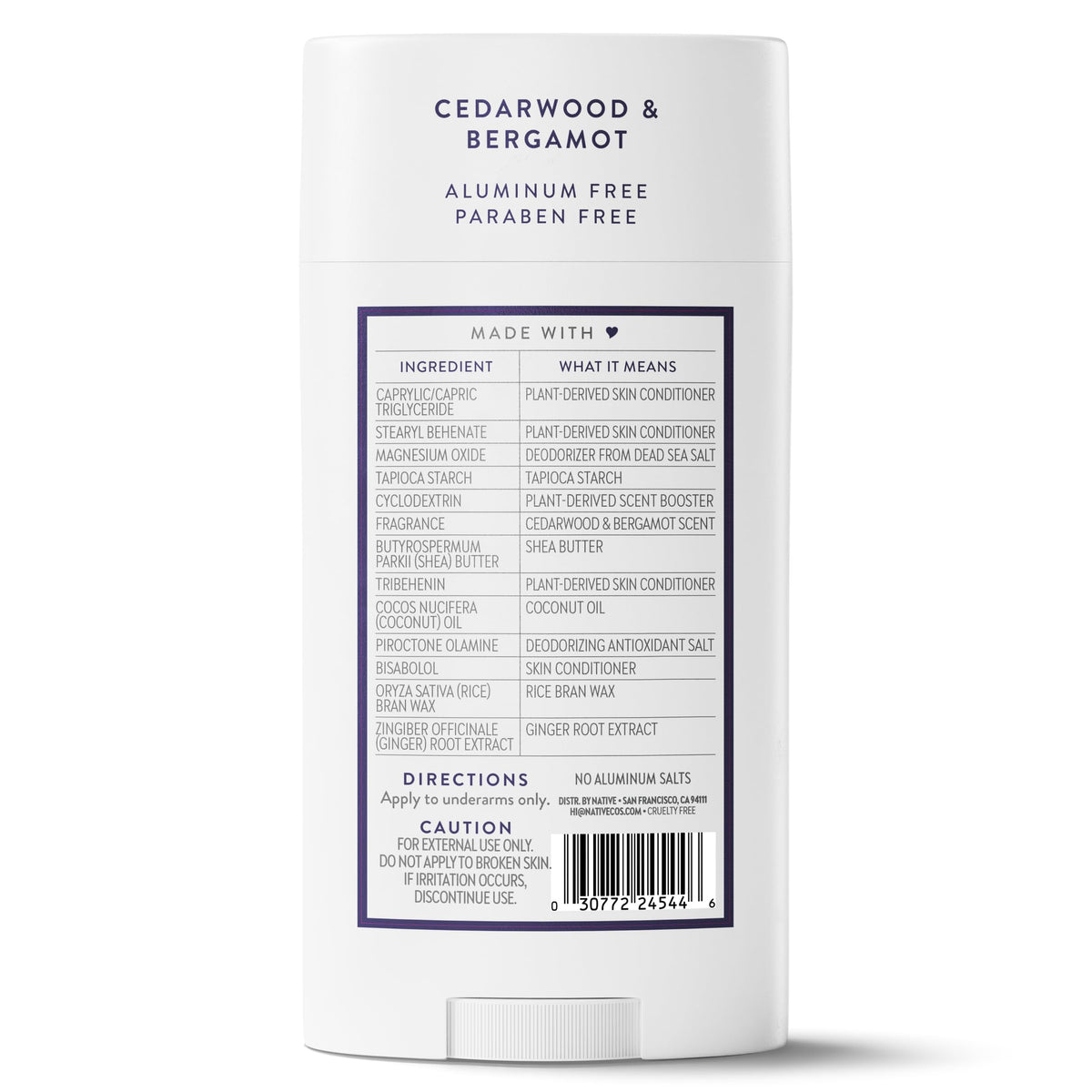 Native Aluminum Free Deodorant, Vanilla & Sandalwood, Large Size Stick, 72 Hour Odor Control, for Women & Men, Contains Naturally Derived Ingredients, 3.1 oz Jansha Store