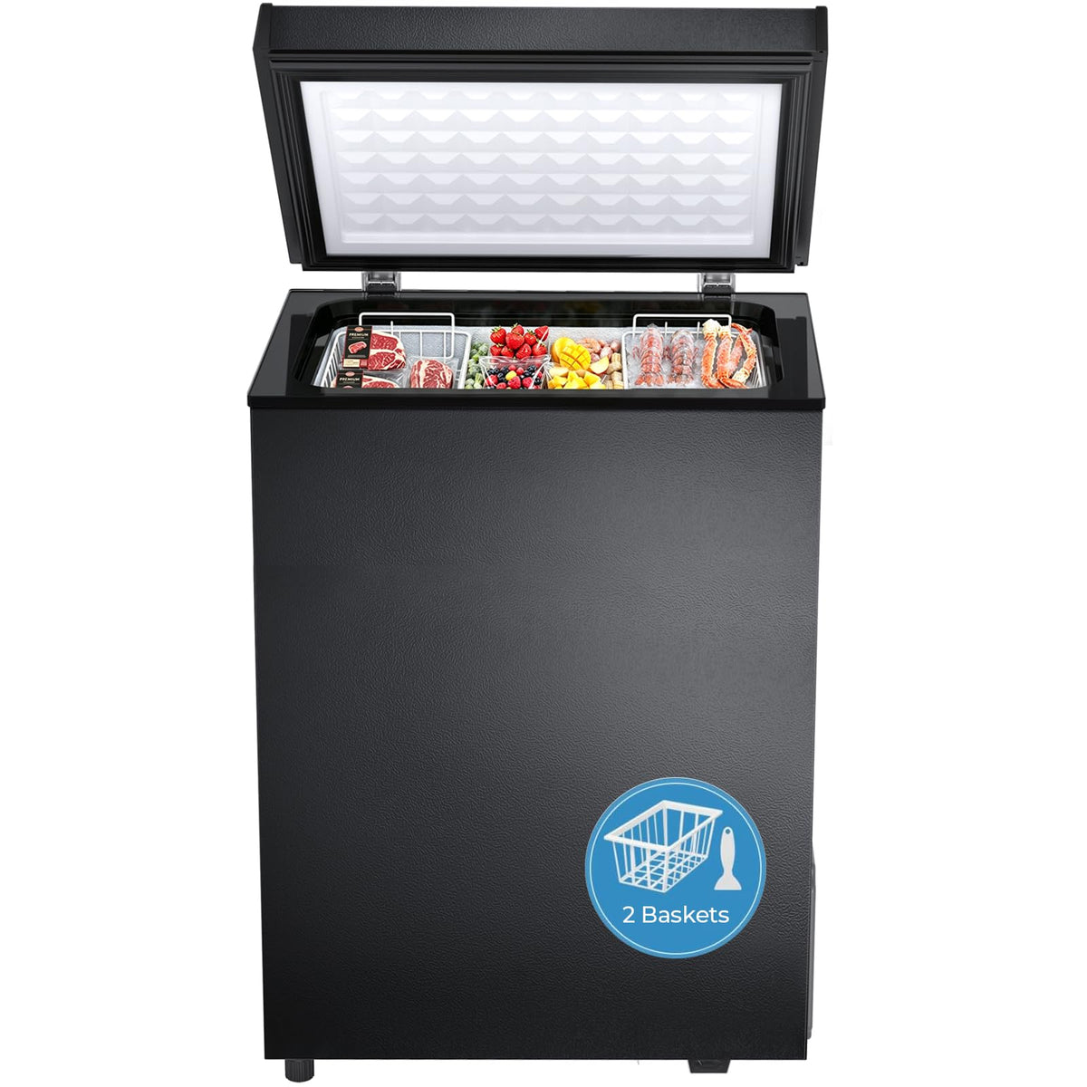 Kismile 1.8 Cu.Ft Mini Chest Freezer, Compact Deep Freezer for Home, Black Jansha Store