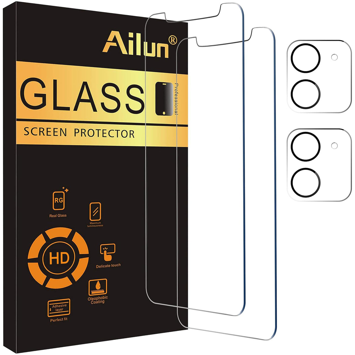 Ailun Screen Protector + Camera Lens Protector for iPhone 16 Pro, 3+3 Pack Jansha Store