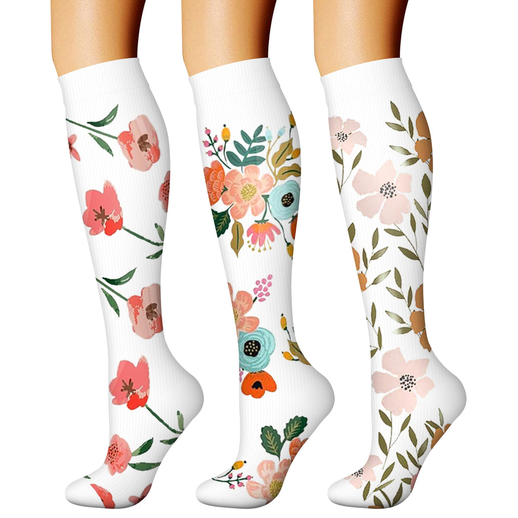 CHARMKING Compression Socks for Women & Men Circulation (3 Pairs) 15-20 mmHg is Best Support for Athletic Running Cycling Jansha Store
