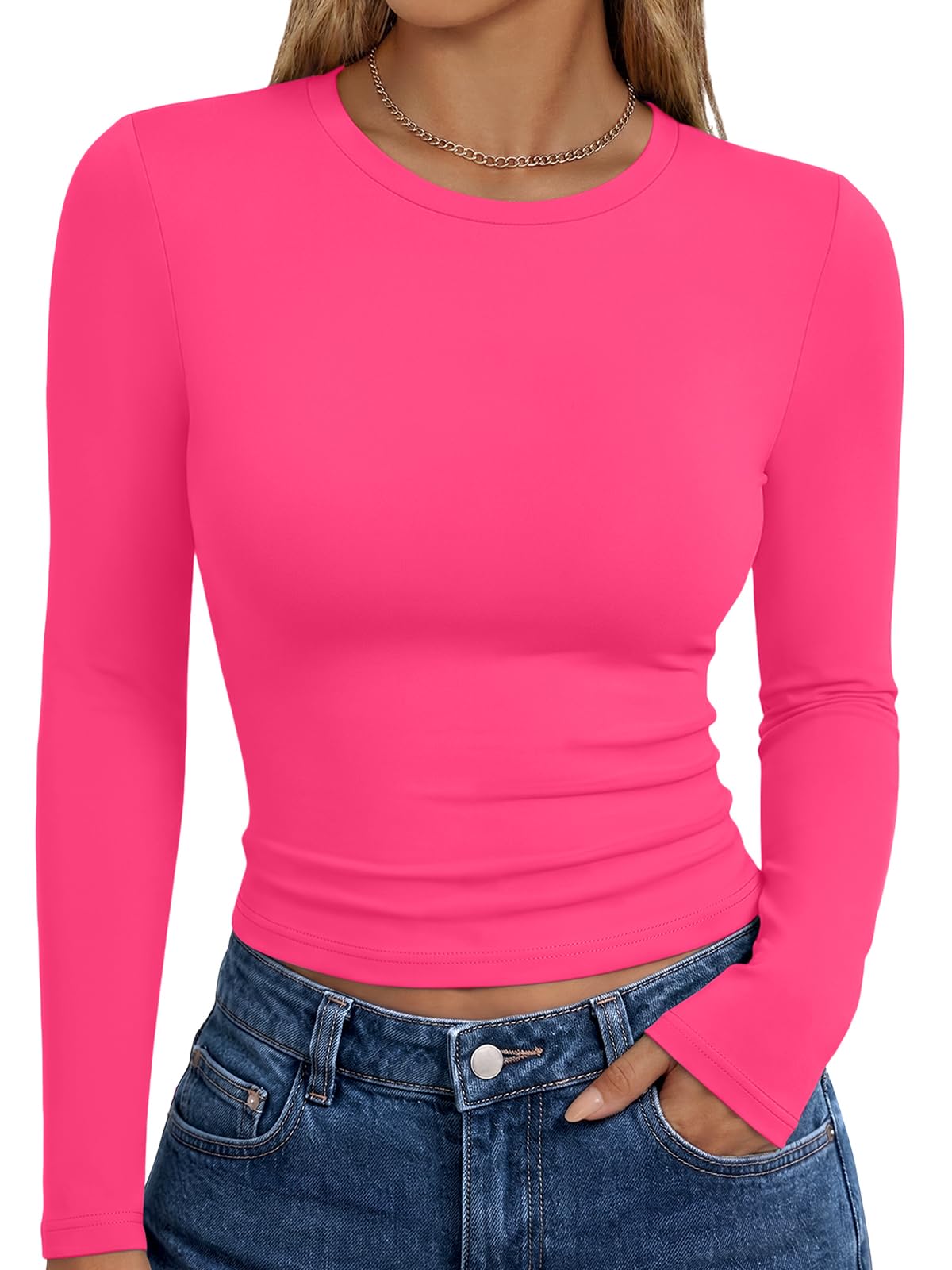 Trendy Queen Womens Long Sleeve T Shirts Fall Fashion Basic Y2K Tops 2026 Jansha Store