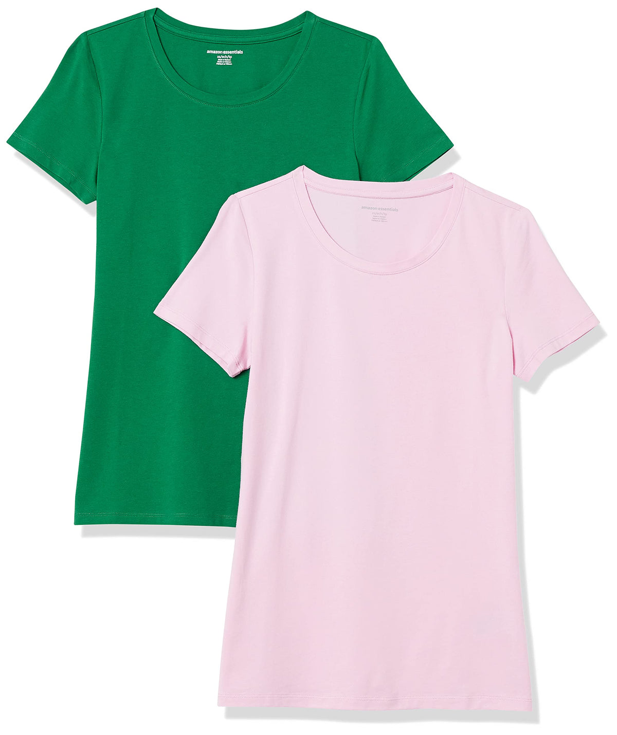 Amazon Essentials Women's Regular-Fit Short-Sleeve T-Shirt (V-Neck or Crewneck), Cotton Modal Blend, Pack of 2 Jansha Store