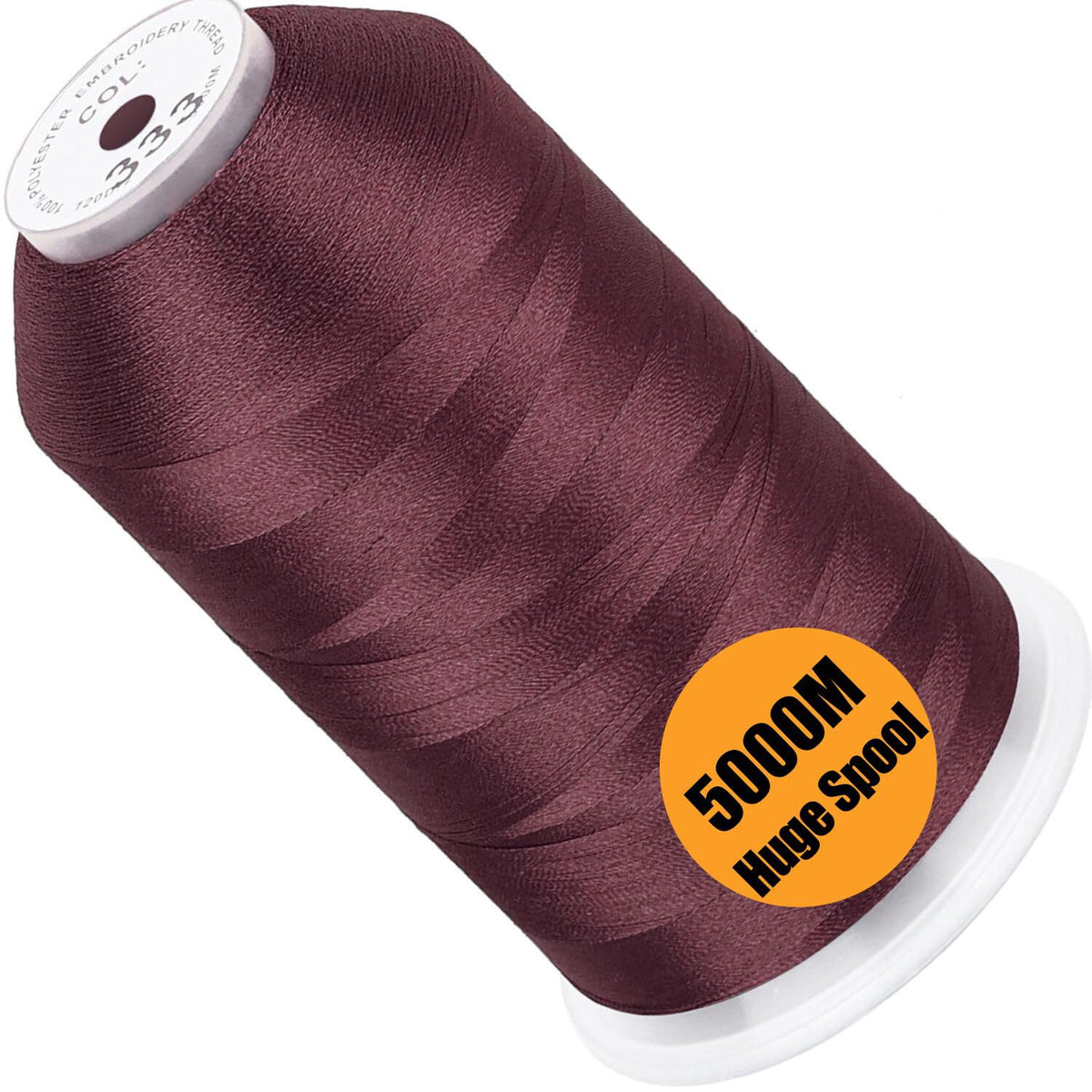 New brothread 5000M Huge Spool Embroidery Machine Thread - White Jansha Store